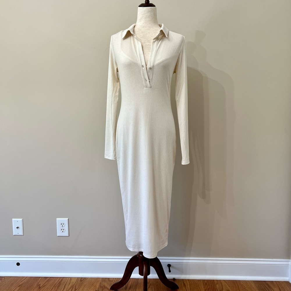 NWT AFRM Long Sleeve Ribbed Maxi Dress Size S​​​​